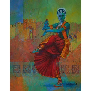 Saeed Kureshi, Graceful Locution, 30 x 36 Inch, Oil on Canvas, Figurative Painting, AC-SAKUR-023
